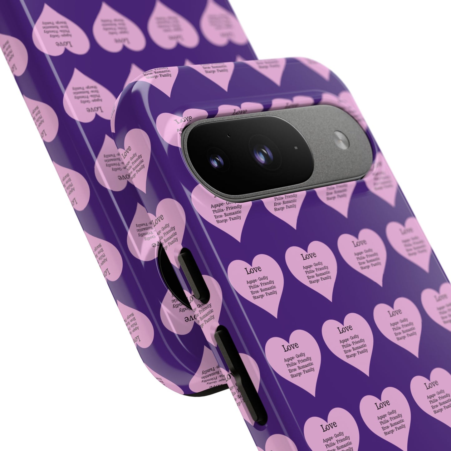 Hearts-A-Flutter Phone Case (iPhone, Google Pixel)(Purple)