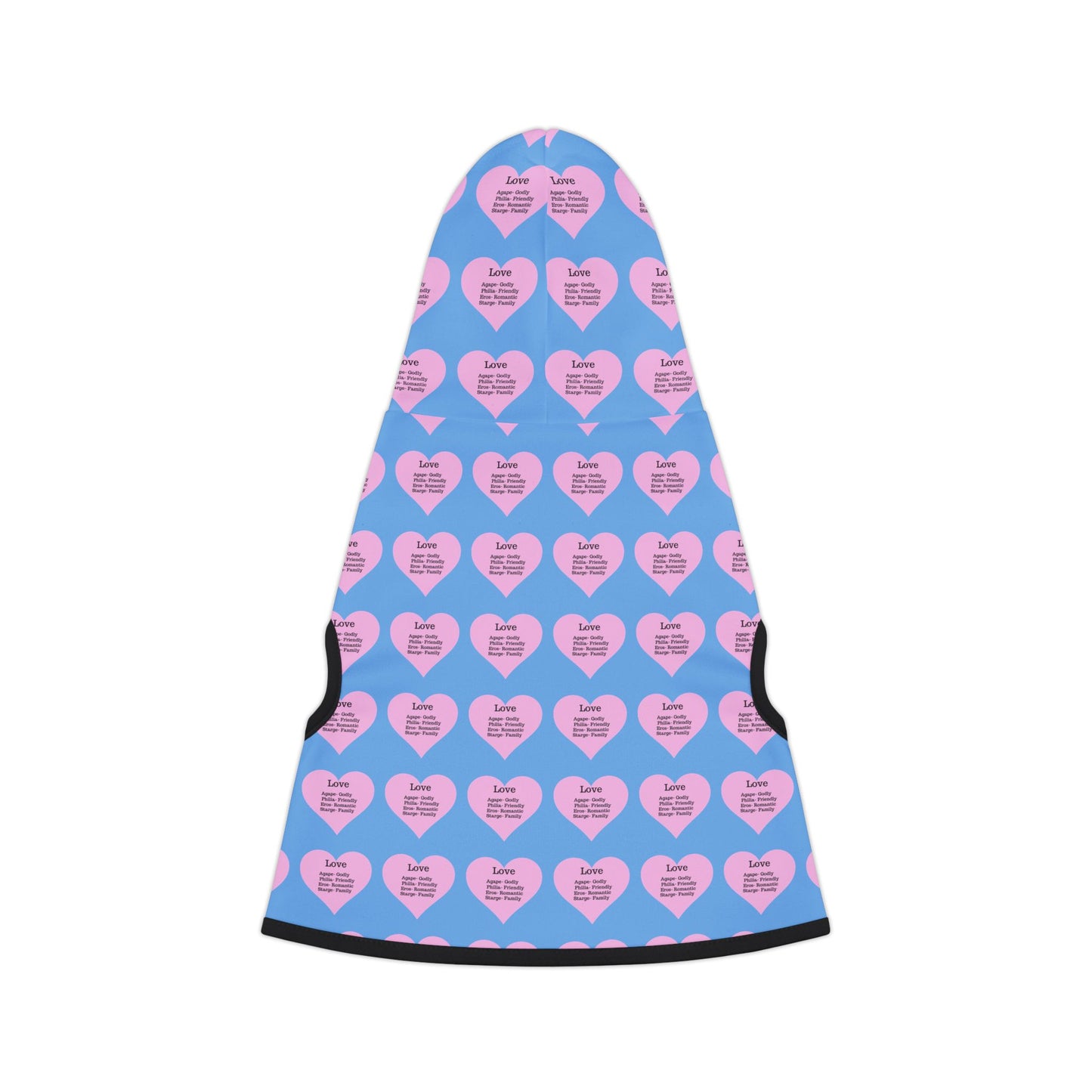 Charming Heart Pet Hoodie Pattern (Light blue)