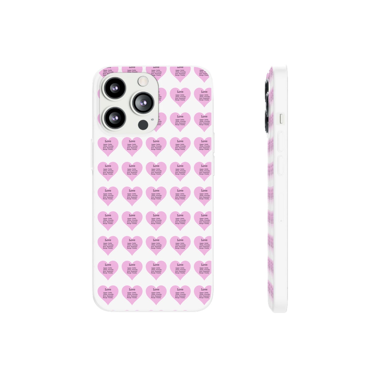 Pink Hearts Transparent Phone Case