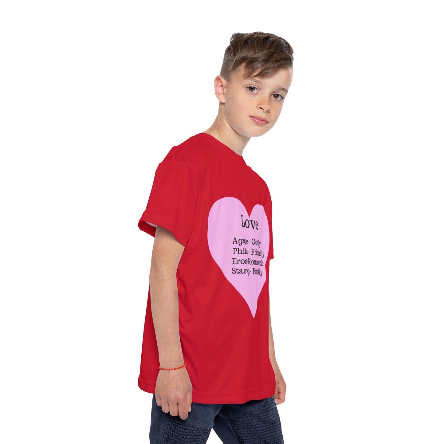 Types of Love Heart Kids Performance Jersey (Dark Red)