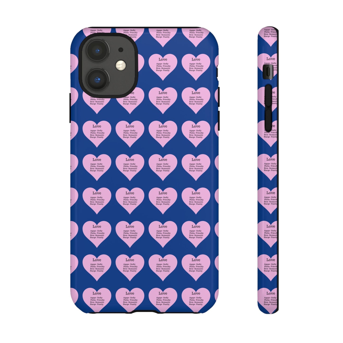 Hearts-A-Flutter Phone Case (iPhone, Google Pixel)(Dark blue)