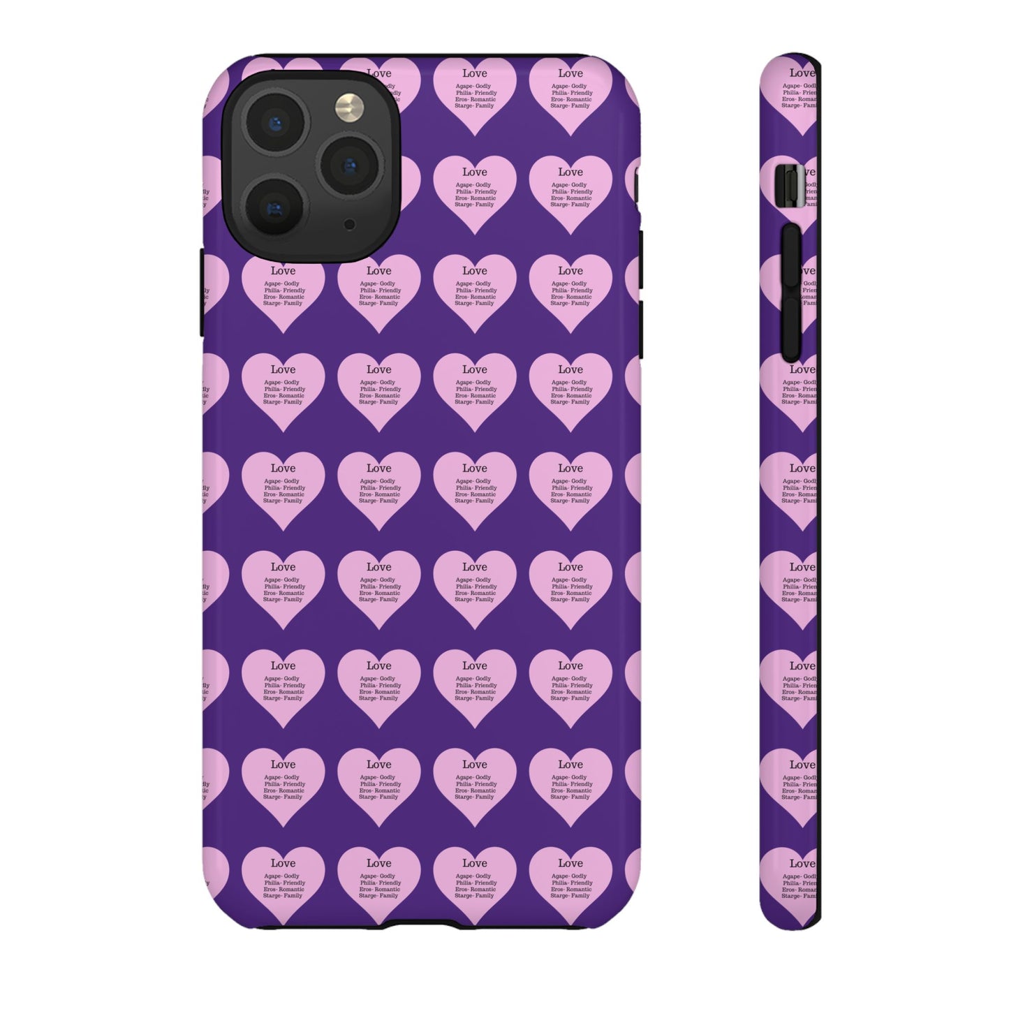 Hearts-A-Flutter Phone Case (iPhone, Google Pixel)(Purple)