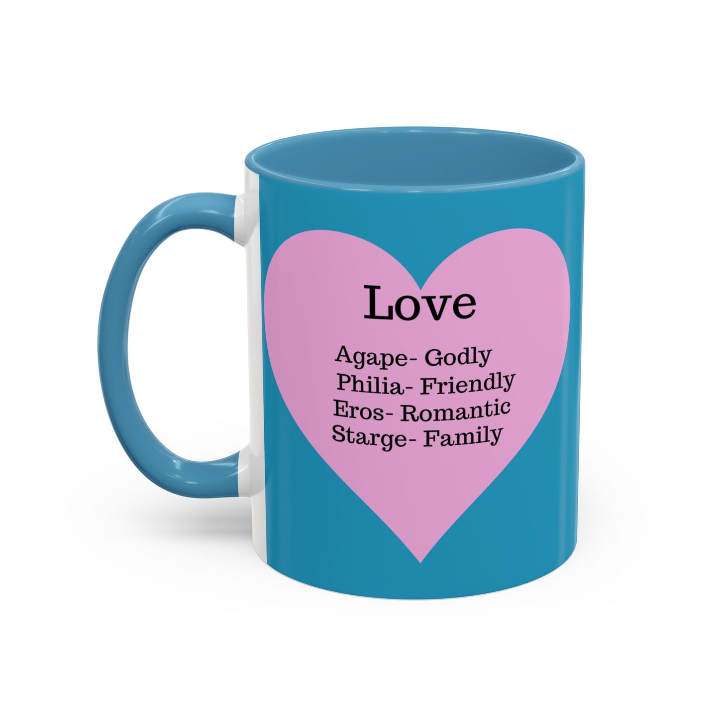 Charming Heart Accent Coffee Mug (Turquoise)
