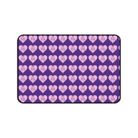 Love Hearts Desk Mat (Purple)