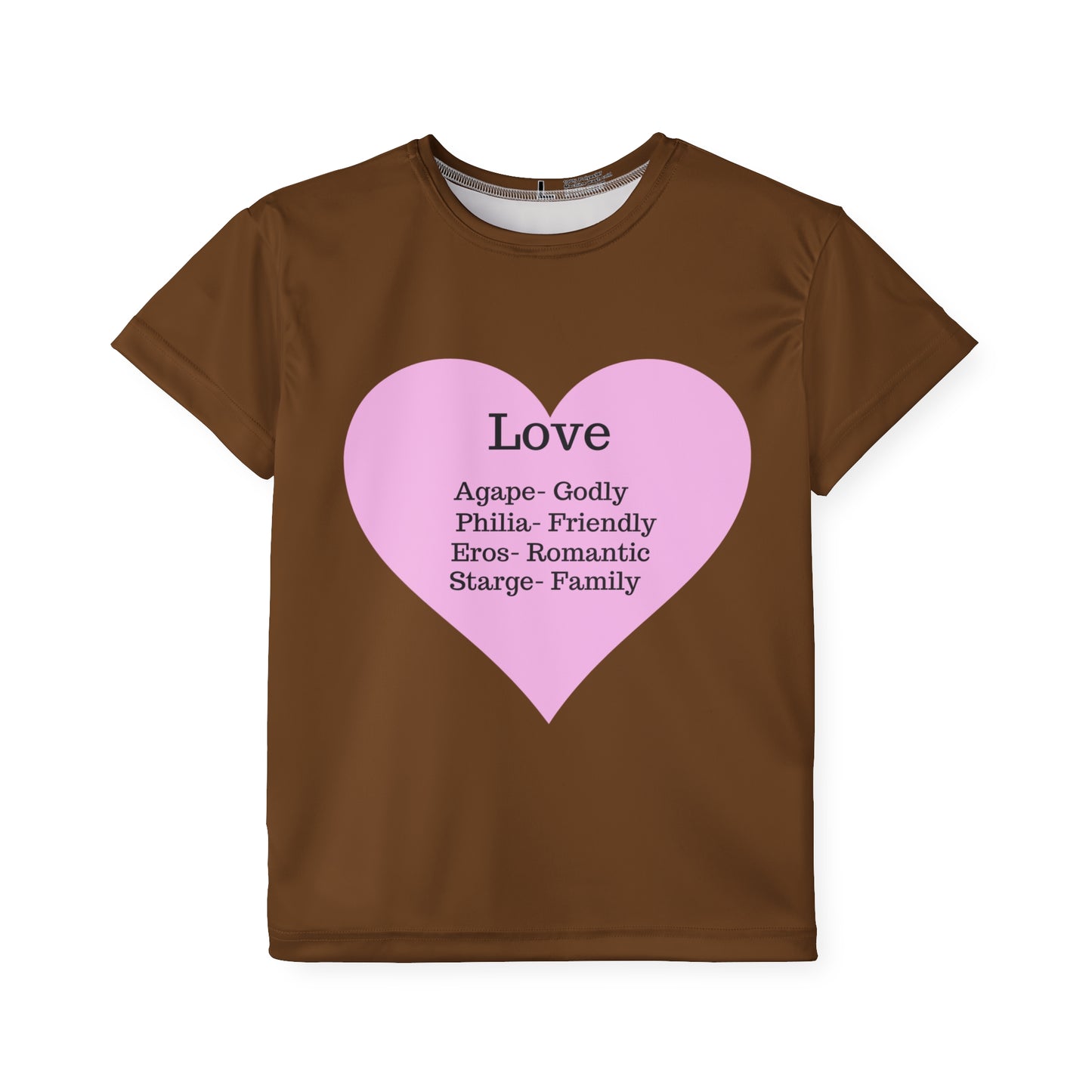 Types of Love Heart Kids Performance Jersey (Brown)