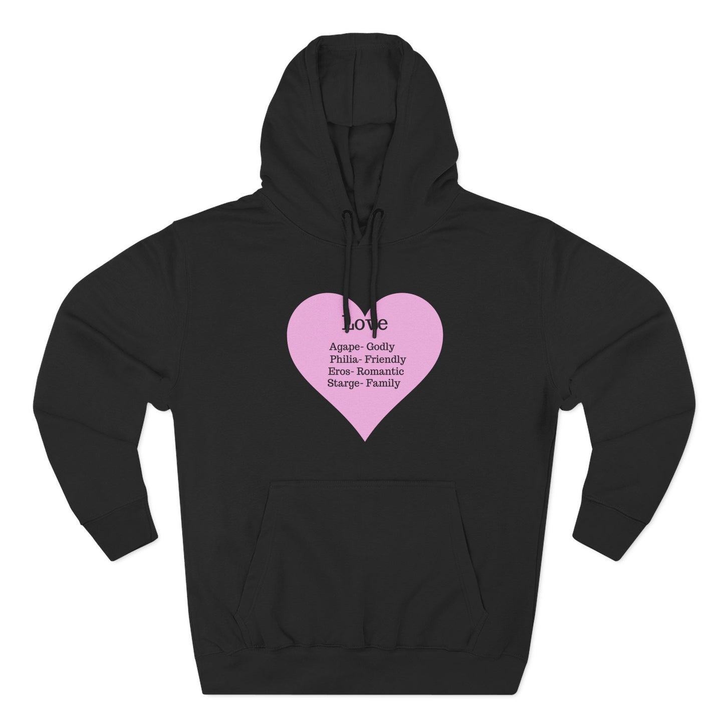 Cozy Heartfelt Love Fleece Hoodie | Soft Three-Panel Everyday Comfort