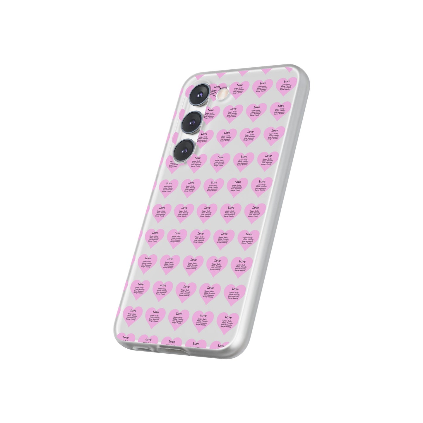Pink Hearts Transparent Phone Case