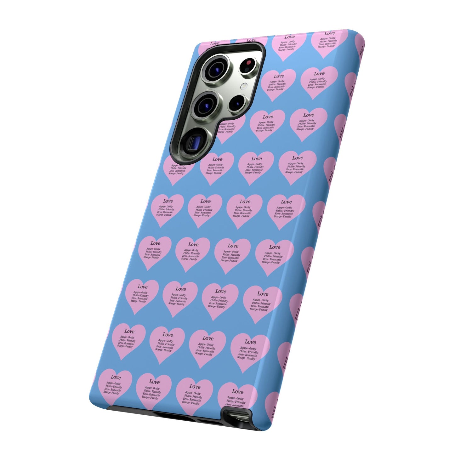 Hearts-A-Flutter Phone Case (Samsung)(Light blue)