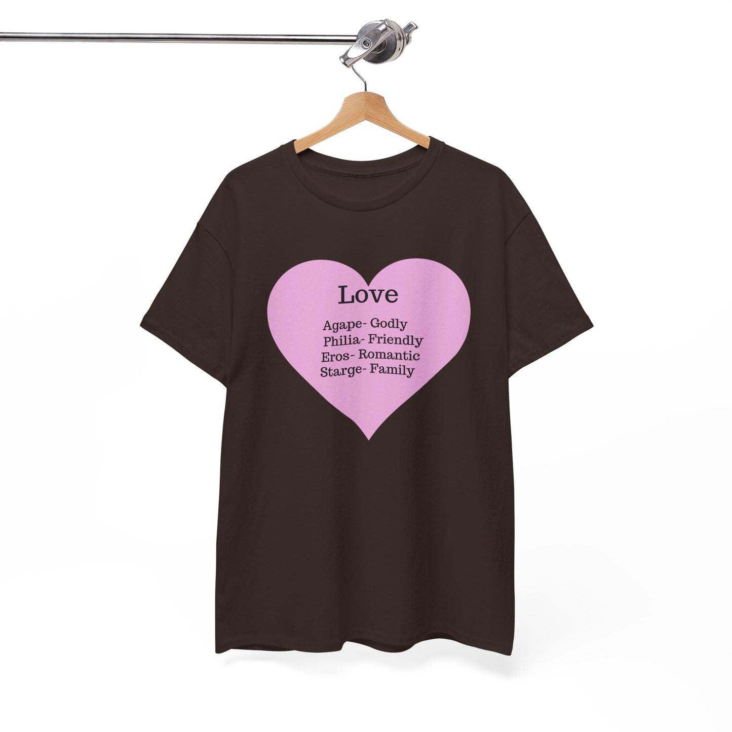 Unisex Love Heart Heavy Cotton T-Shirt - Comfortable Classic Fit Apparel