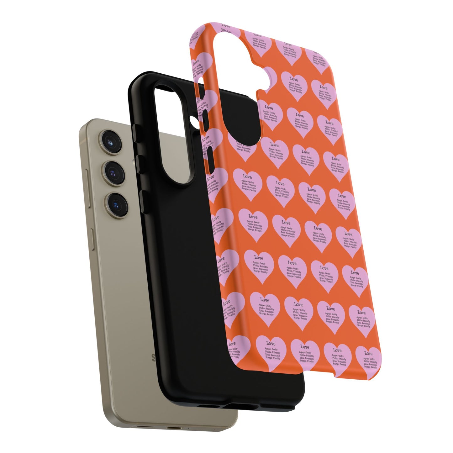 Hearts-A-Flutter Phone Case (Samsung)(Orange)