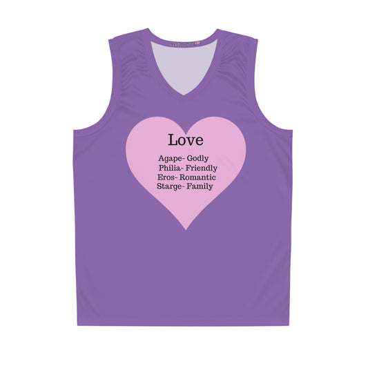 Love Heart Basketball Jersey (Light Purple)