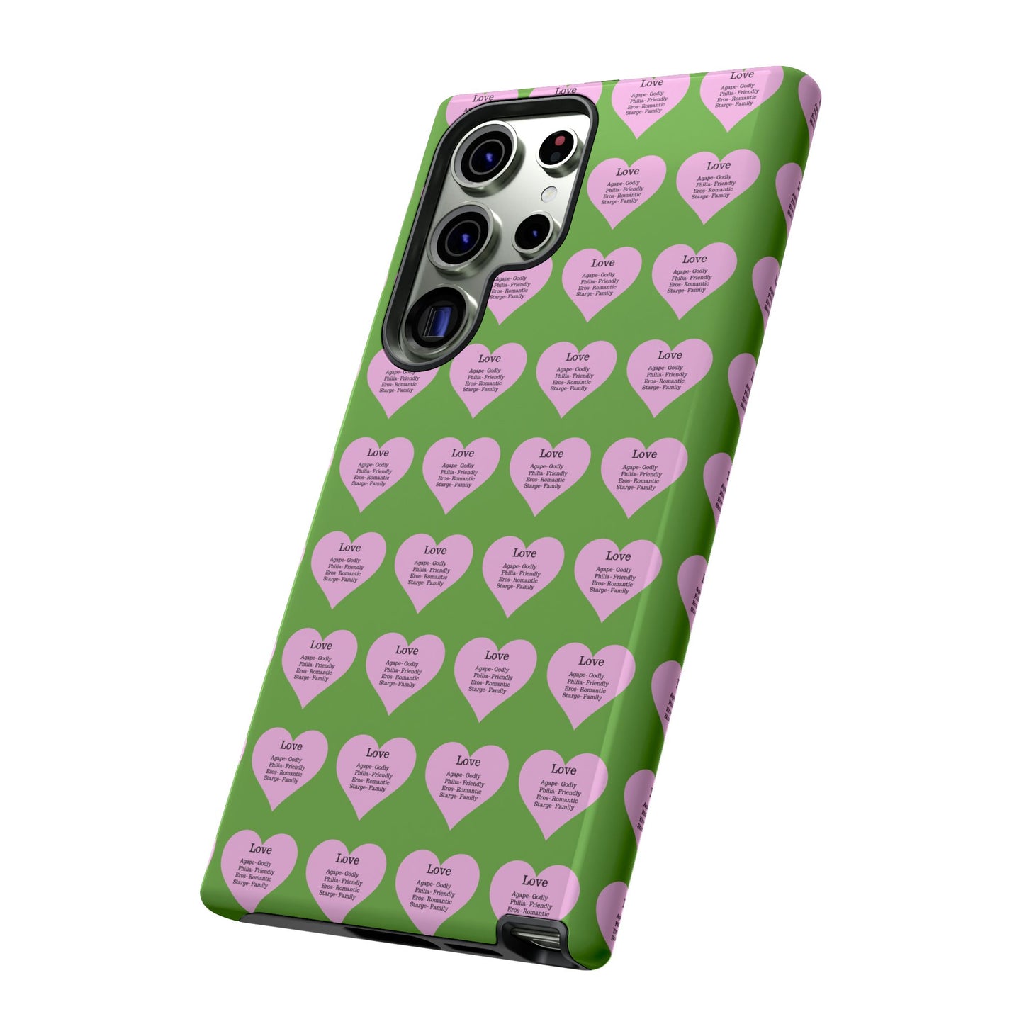Hearts-A-Flutter Phone Case (Samsung)(Green)