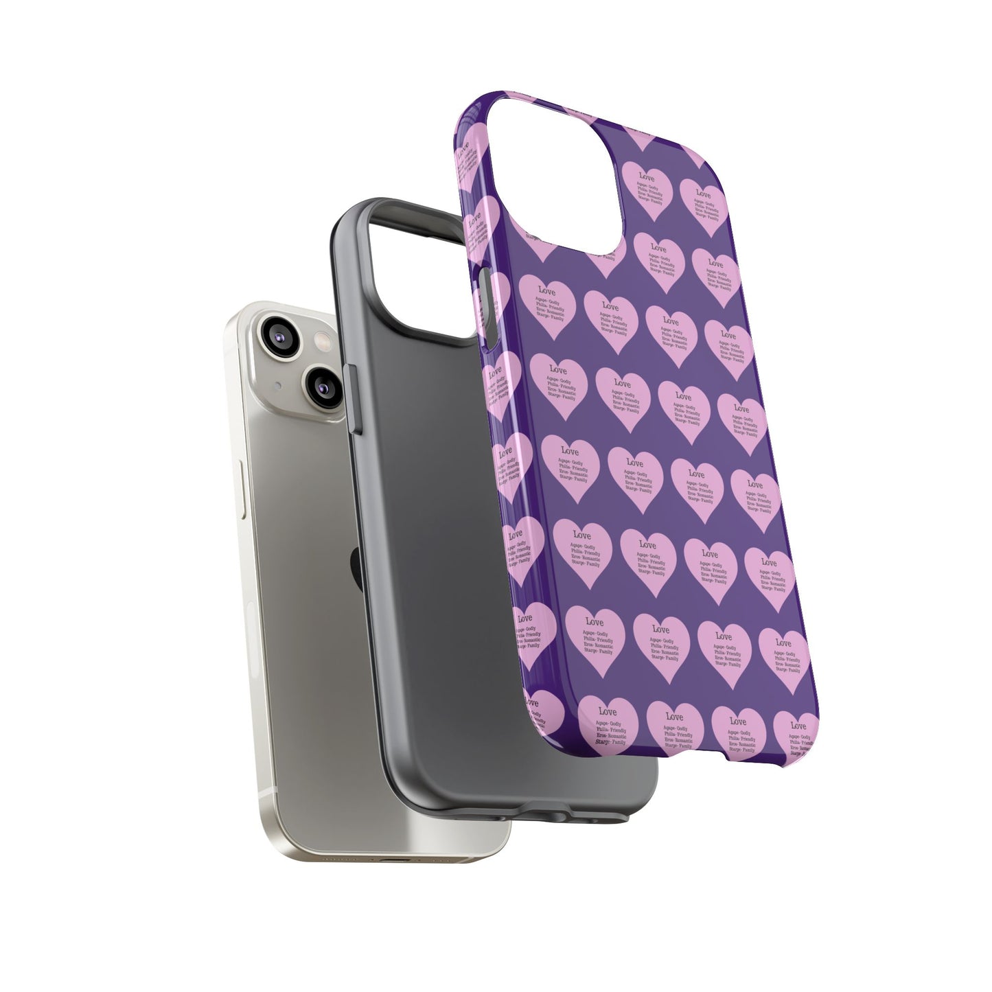 Hearts-A-Flutter Phone Case (iPhone, Google Pixel)(Purple)