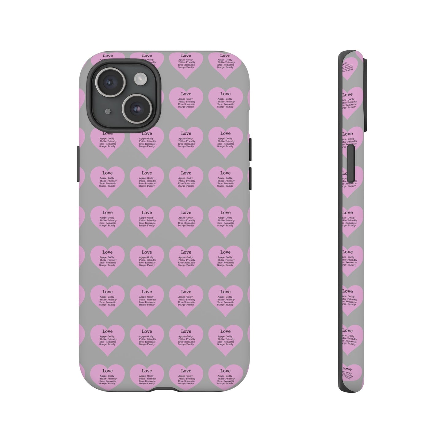Hearts-A-Flutter Phone Case (iPhone, Google Pixel)(Light grey)