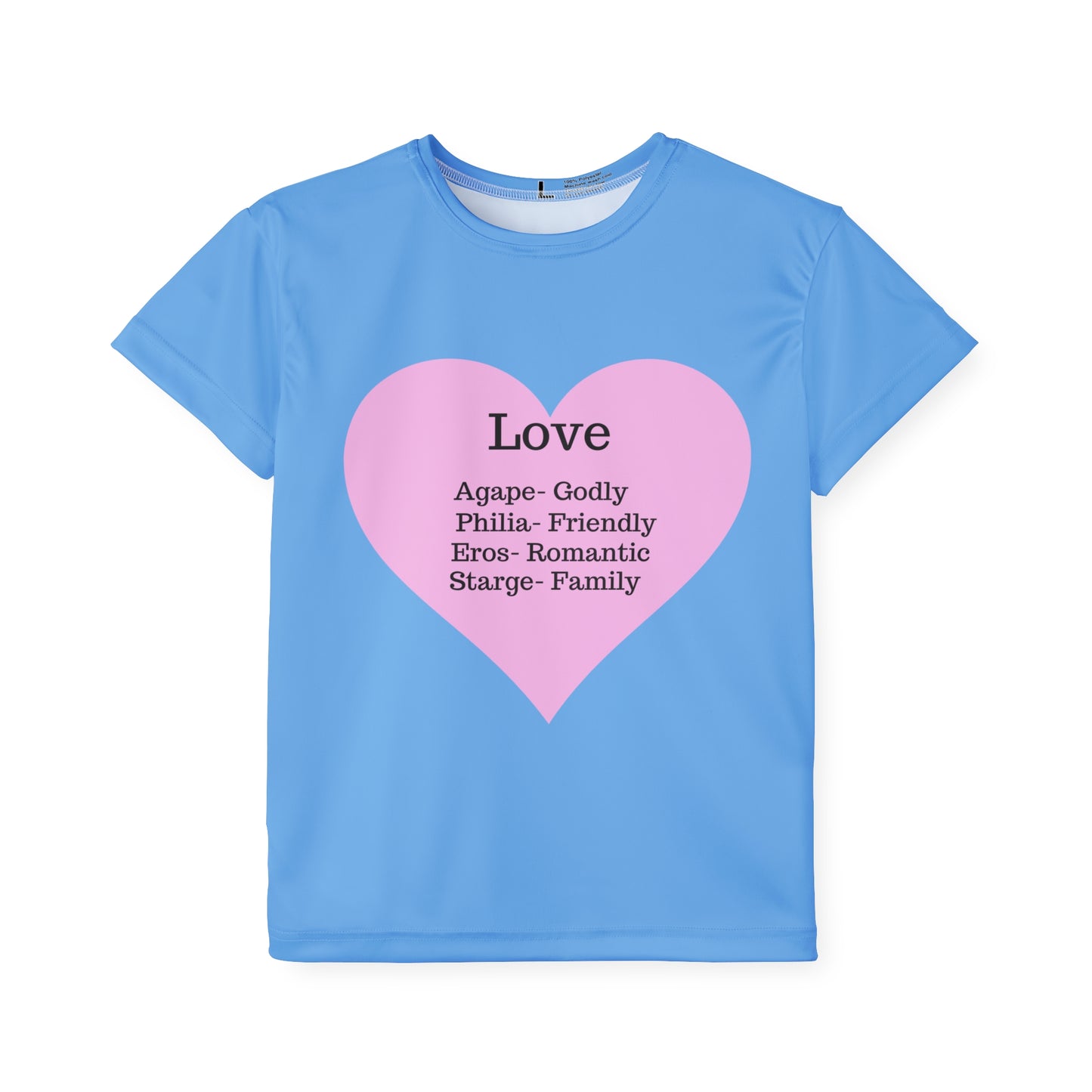 Types of Love Heart Kids Performance Jersey (Light Blue)