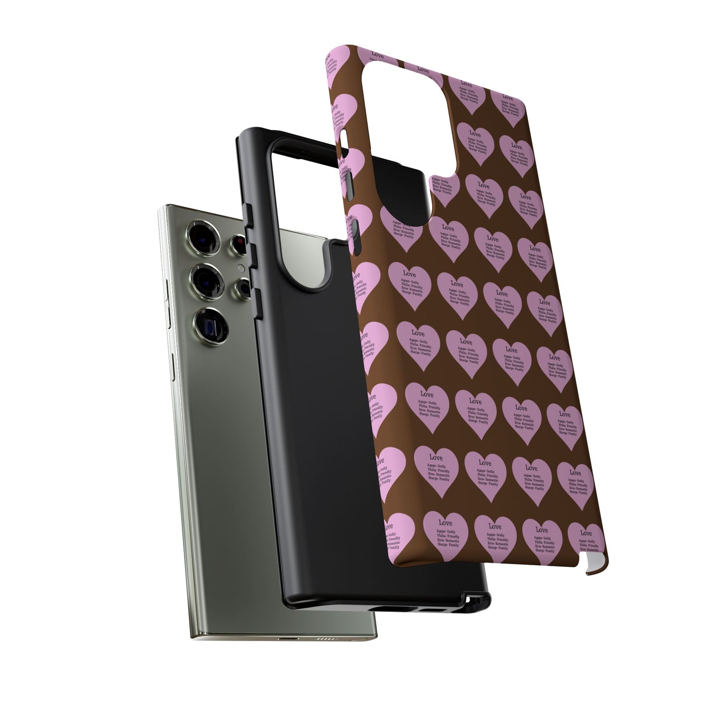 Hearts-A-Flutter Phone Case (Samsung)(Brown)