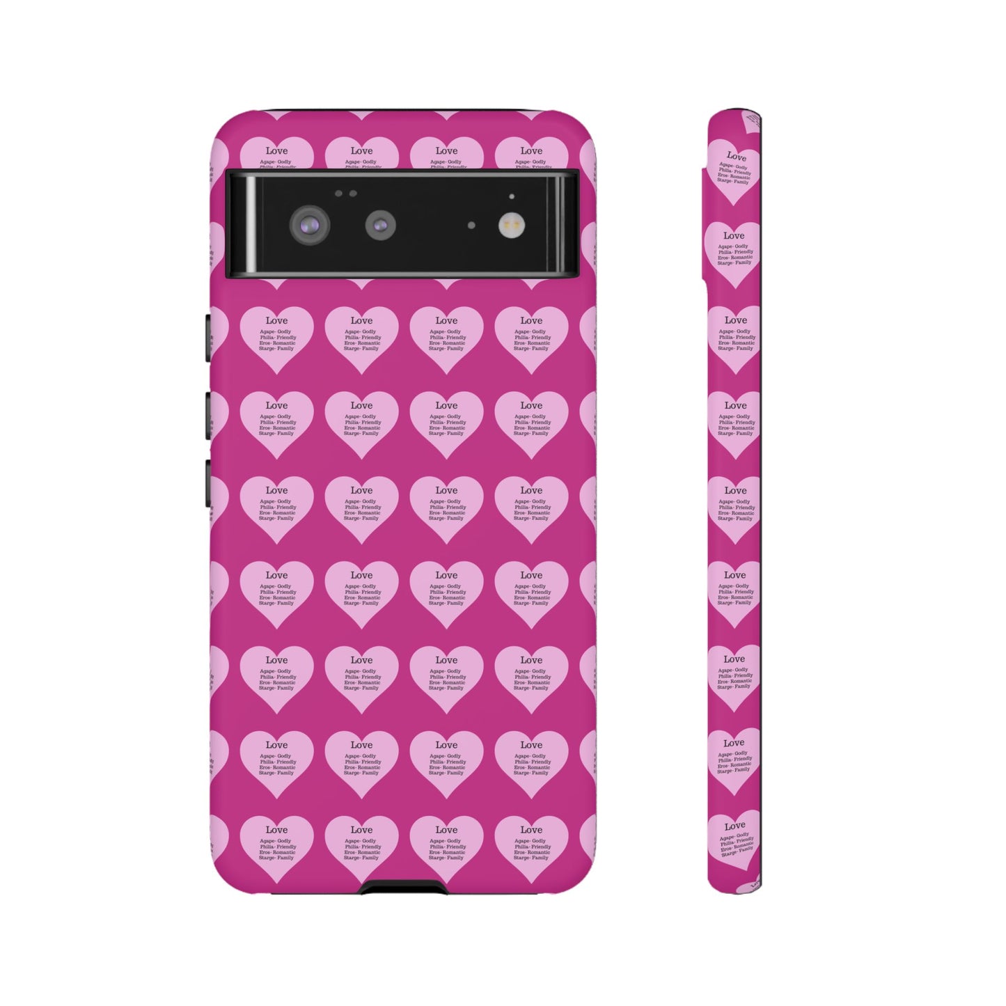 Hearts-A-Flutter Phone Case (iPhone, Google Pixel)(Pink)