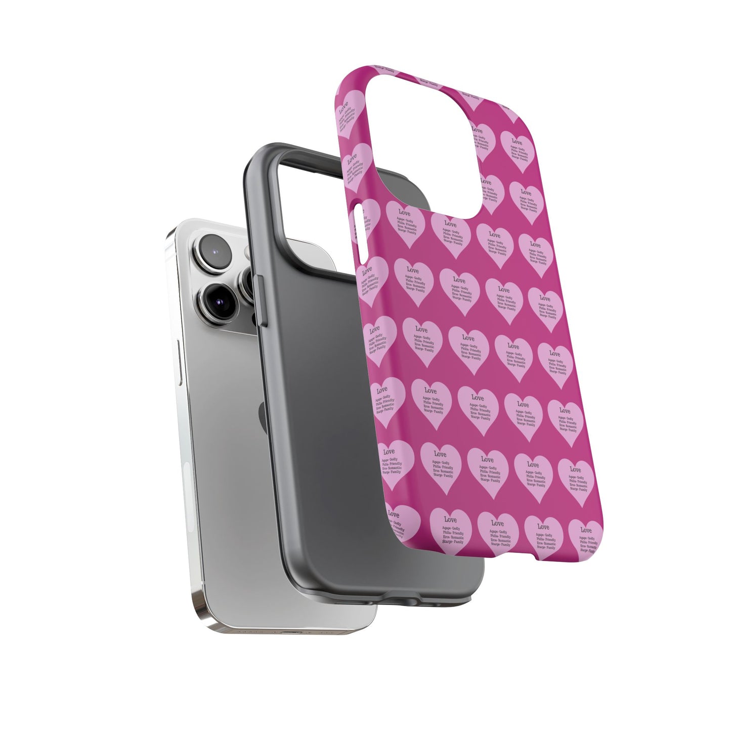Hearts-A-Flutter Phone Case (iPhone, Google Pixel)(Pink)