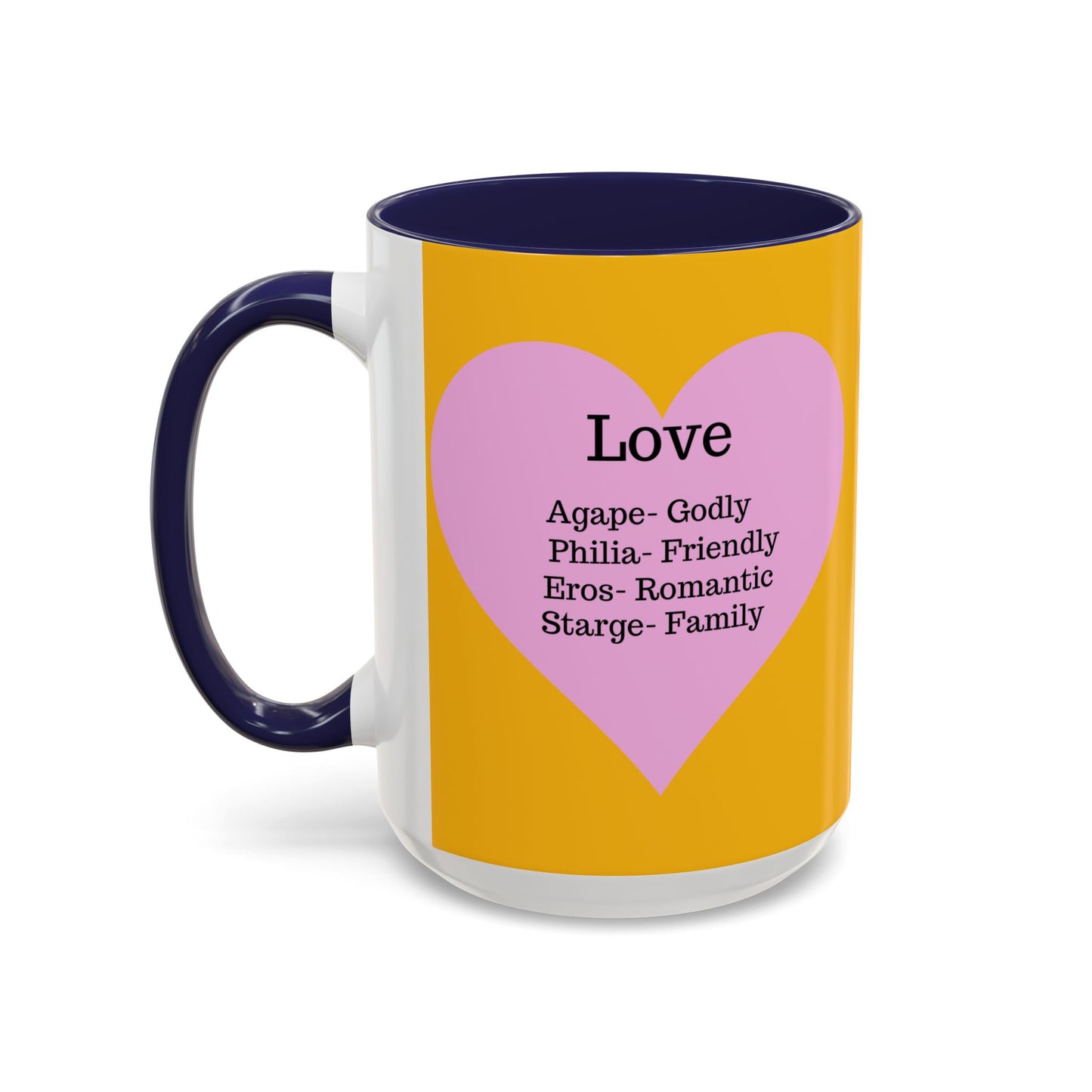 Charming Heart Accent Coffee Mug (Yellow)