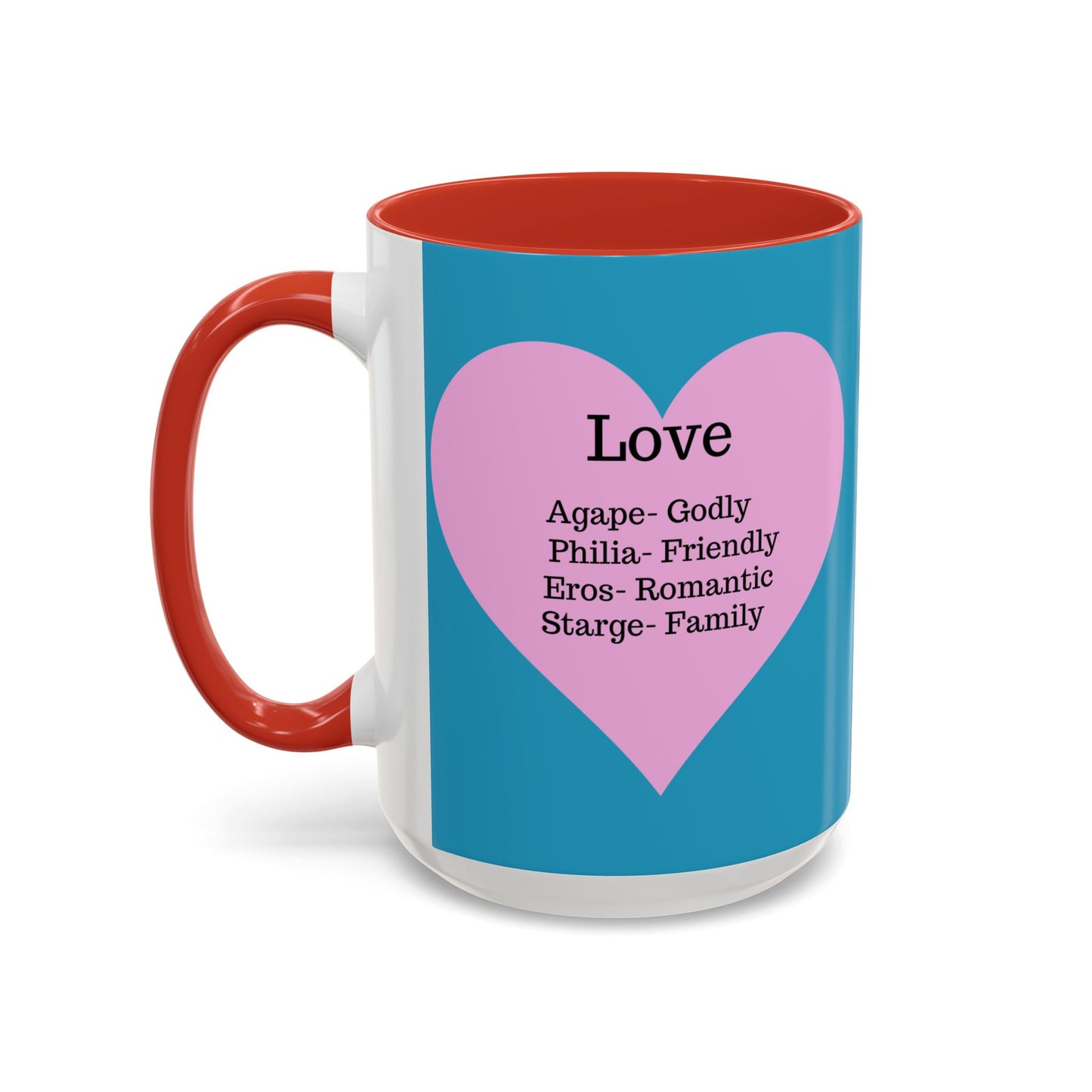 Charming Heart Accent Coffee Mug (Turquoise)