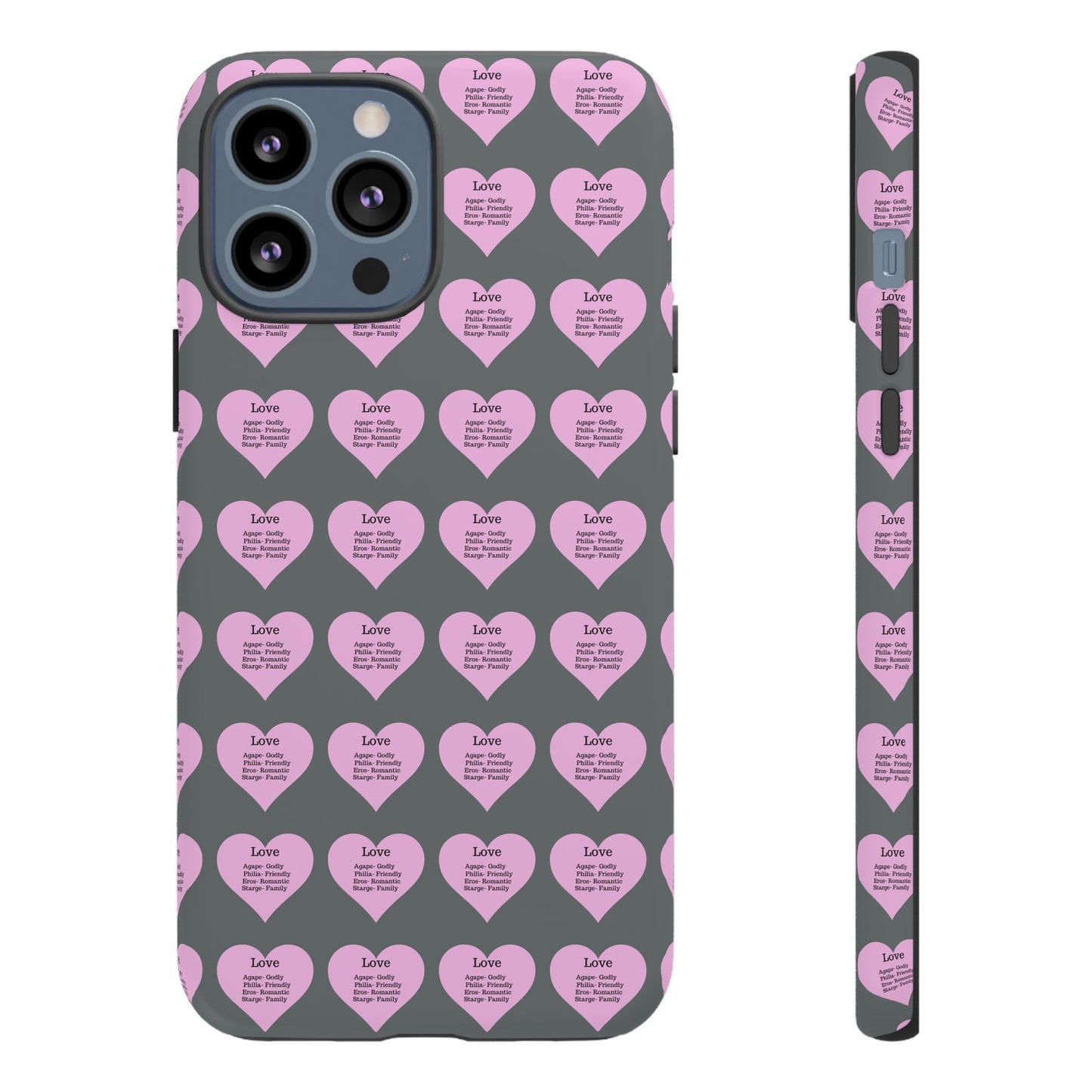 Hearts-A-Flutter Phone Case (iPhone, Google Pixel)(Dark grey)