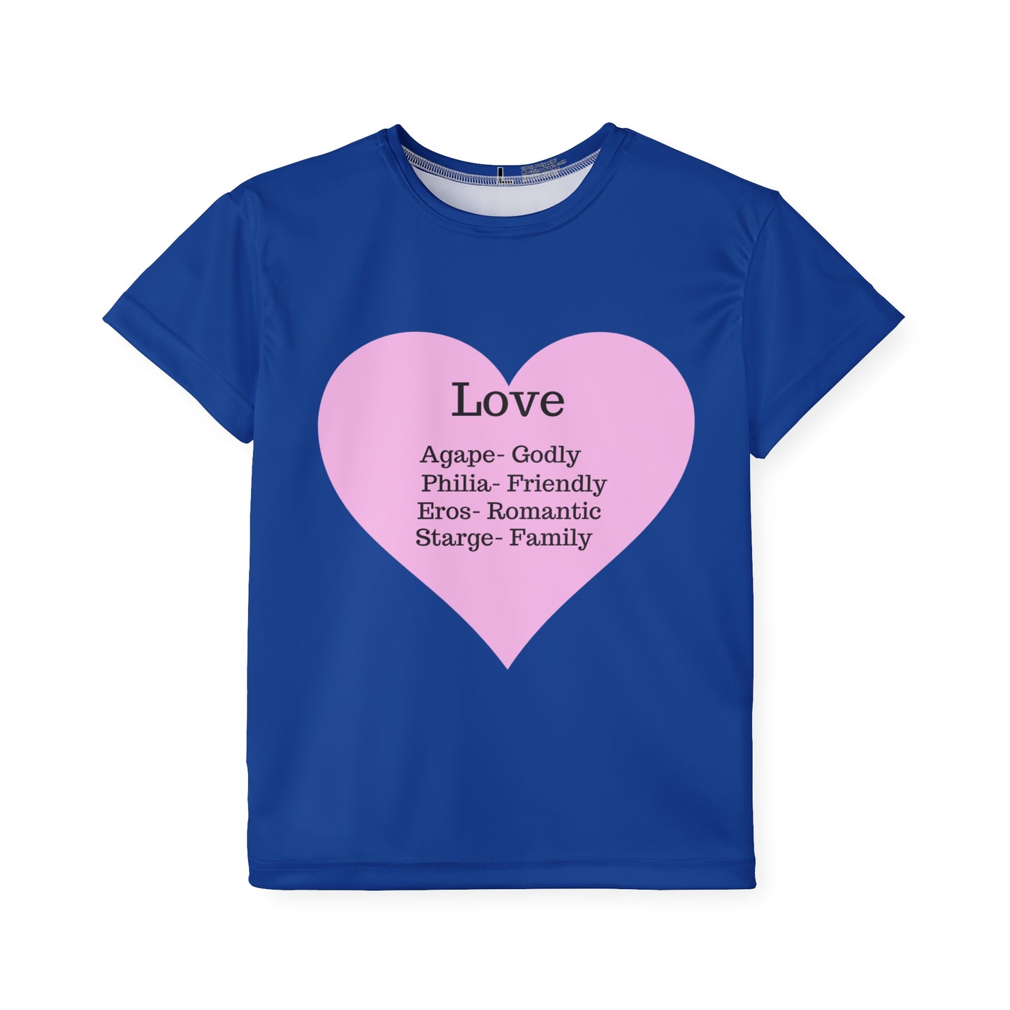 Types of Love Heart Kids Performance Jersey (Dark Blue)