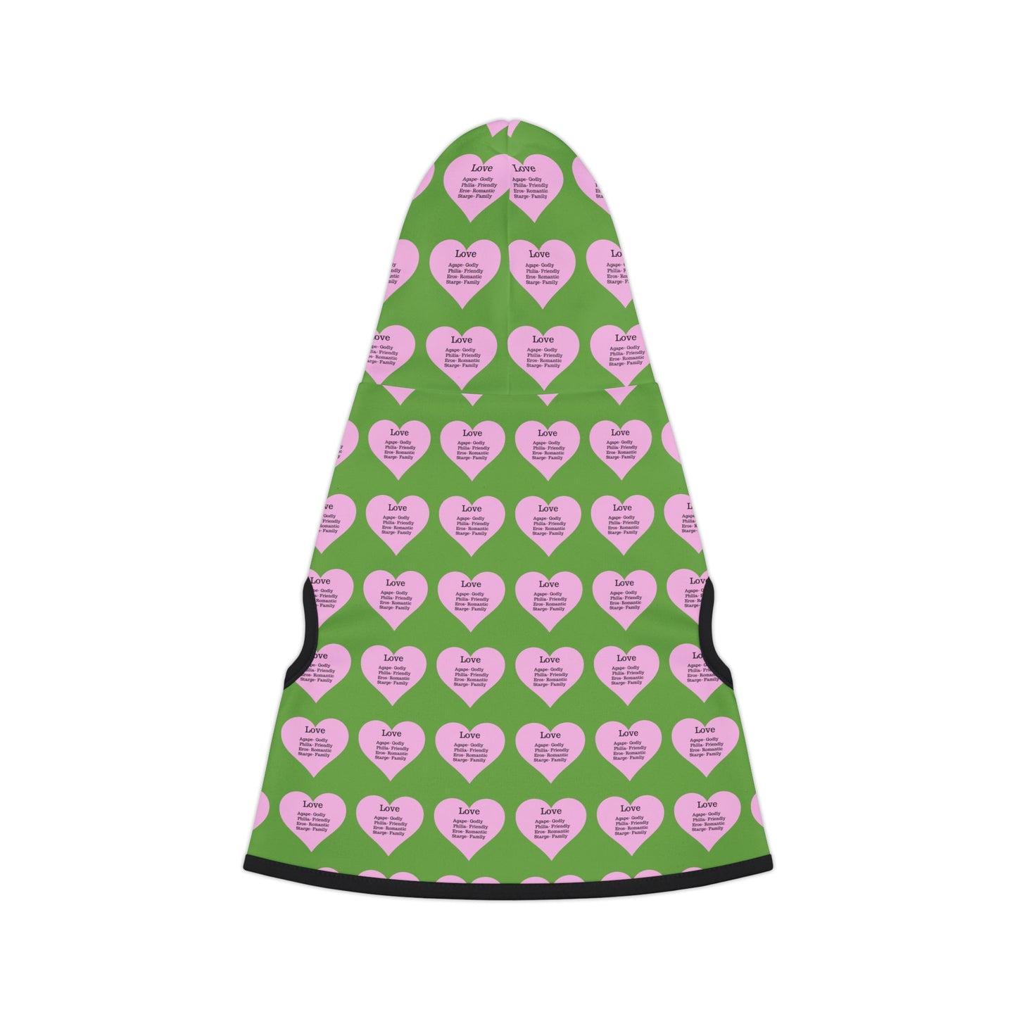 Charming Heart Pet Hoodie Pattern (Green)
