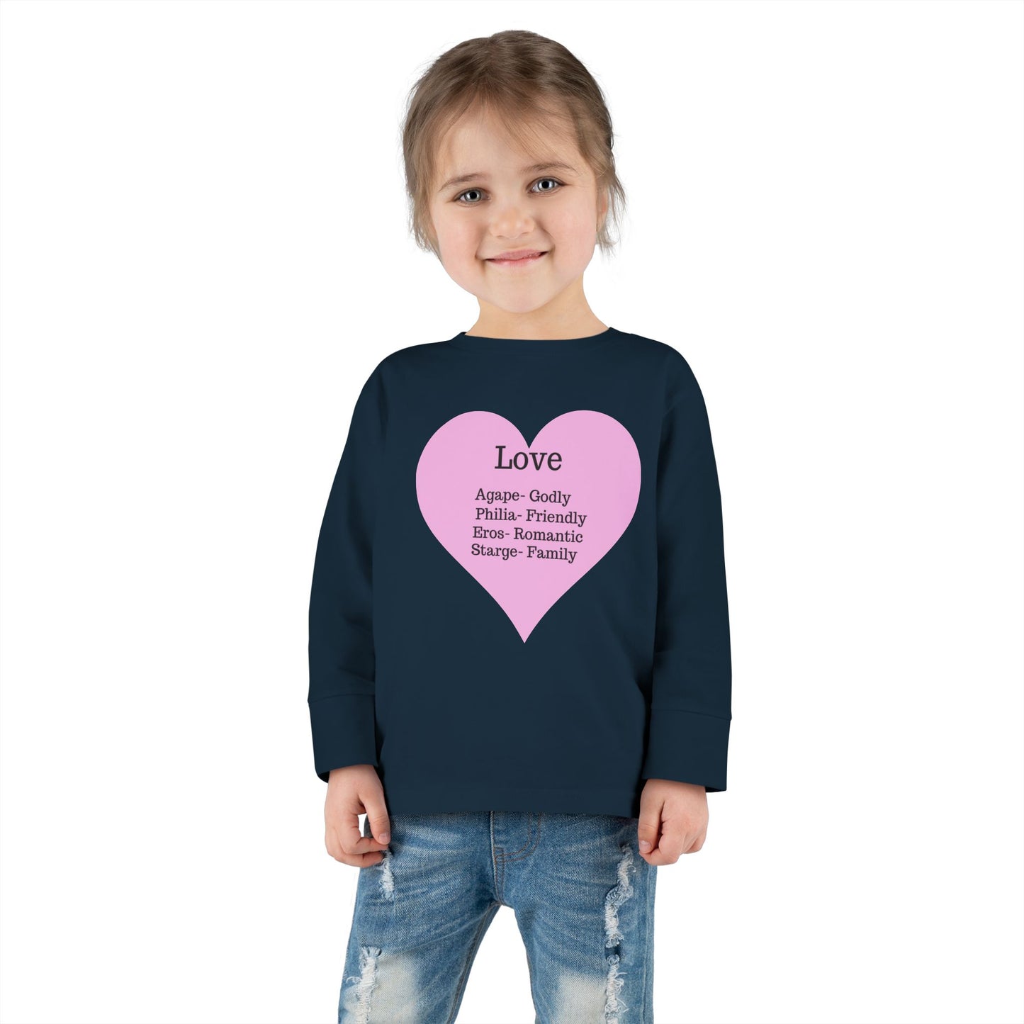 Types of Love Heart Toddler Long Sleeve Tee
