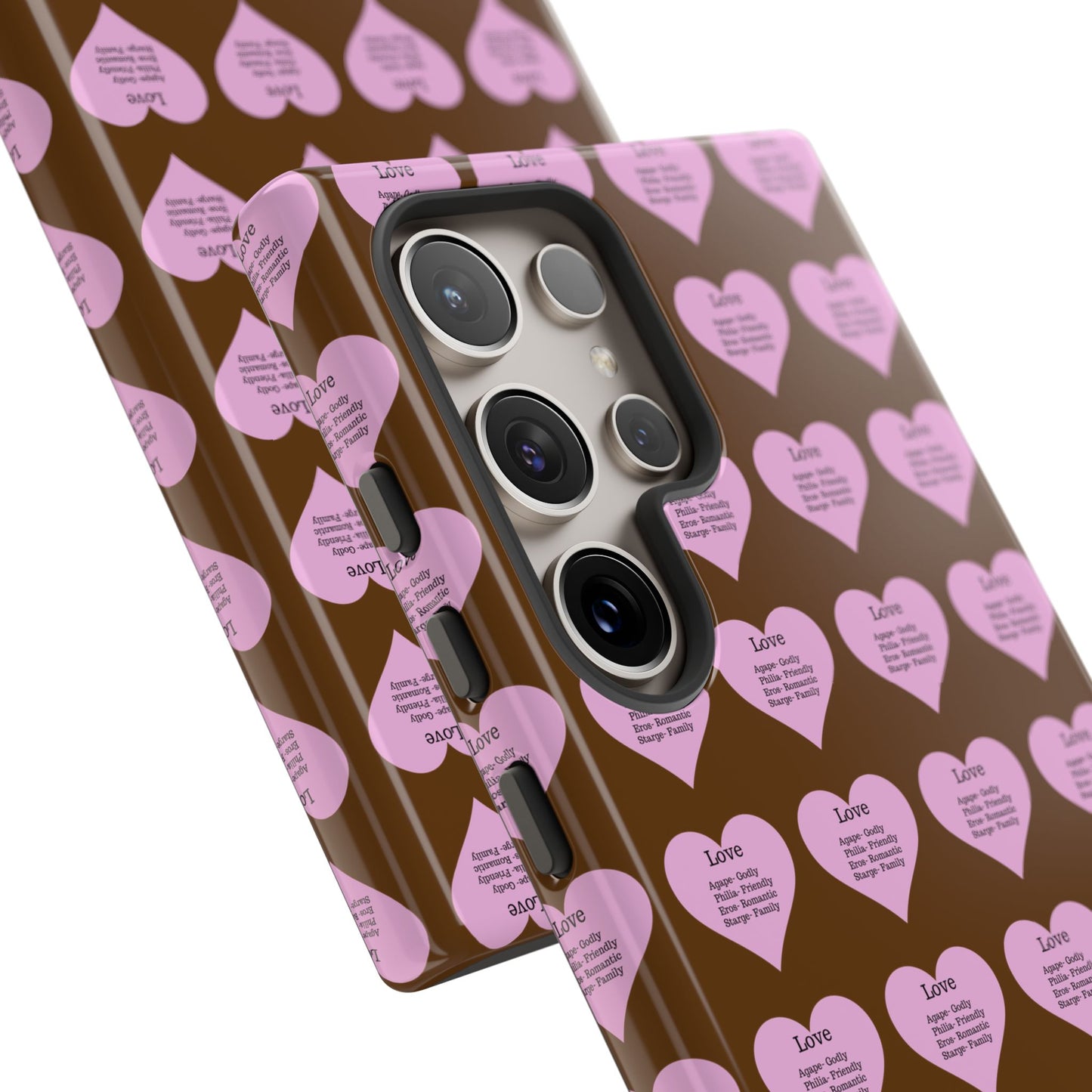Hearts-A-Flutter Phone Case (Samsung)(Brown)