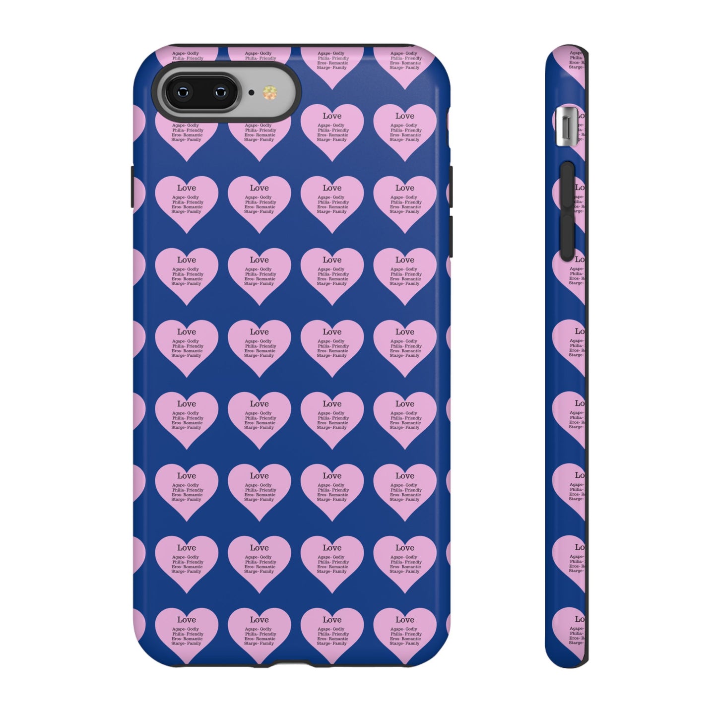Hearts-A-Flutter Phone Case (iPhone, Google Pixel)(Dark blue)
