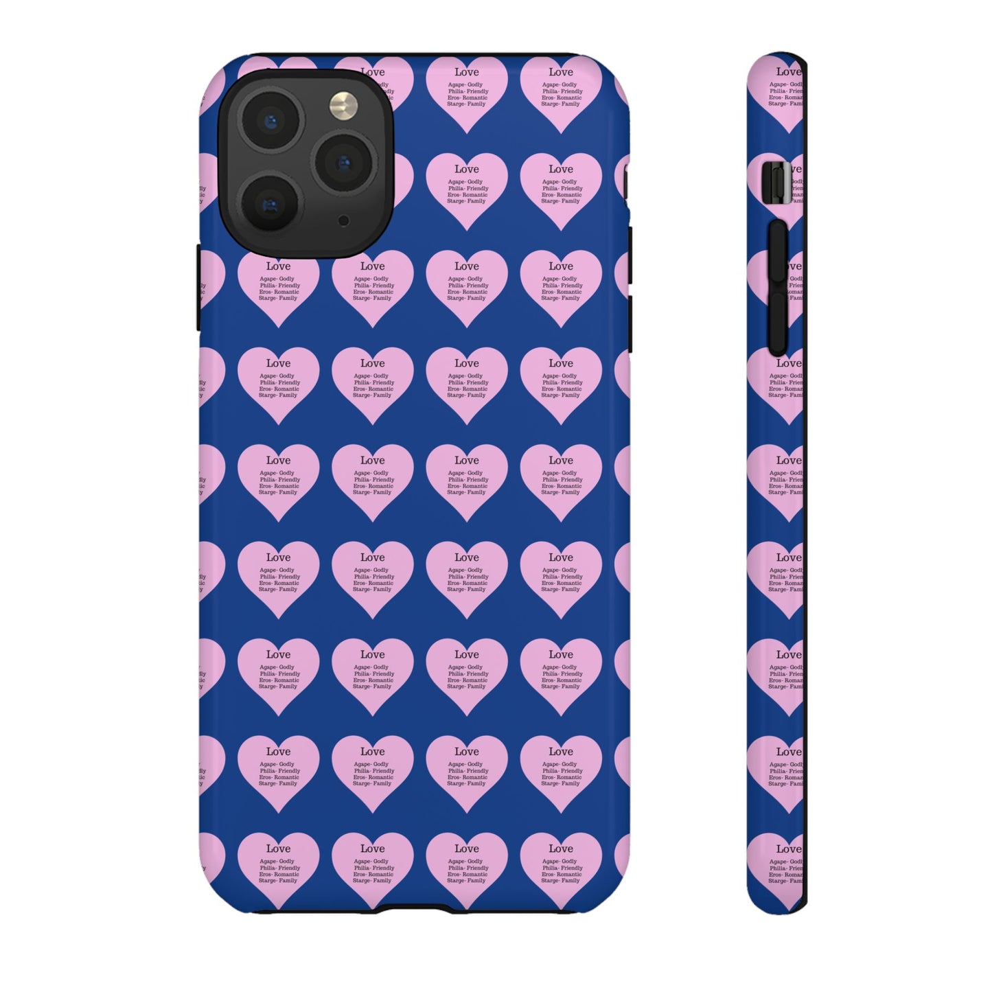 Hearts-A-Flutter Phone Case (iPhone, Google Pixel)(Dark blue)