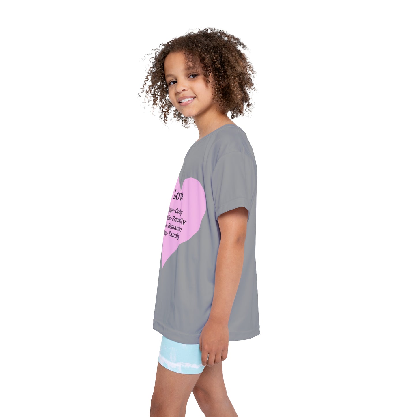 Types of Love Heart Kids Performance Jersey (Grey)