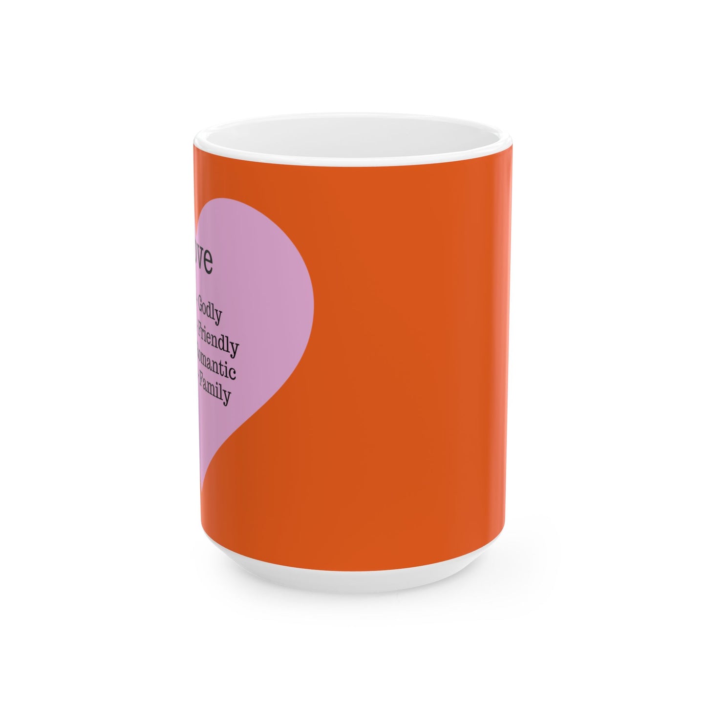 Charming Heart Ceramic Coffee Mug (Orange)