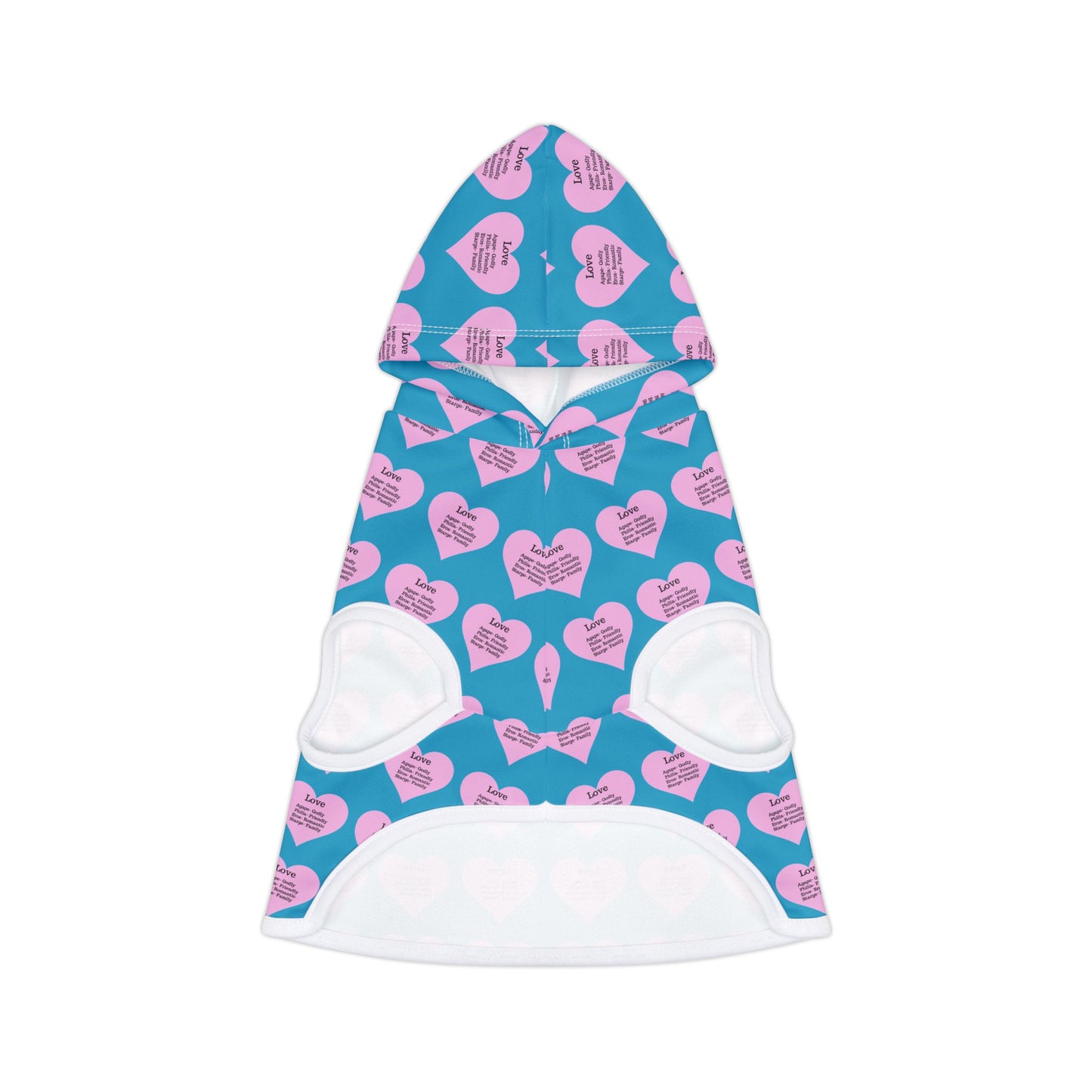 Charming Heart Pet Hoodie Pattern (Turquoise)