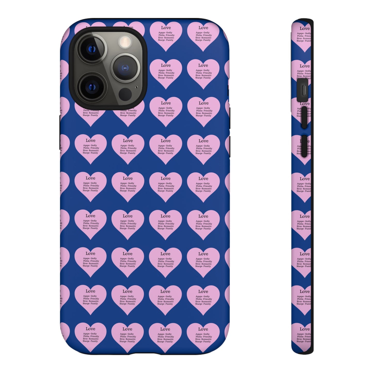 Hearts-A-Flutter Phone Case (iPhone, Google Pixel)(Dark blue)