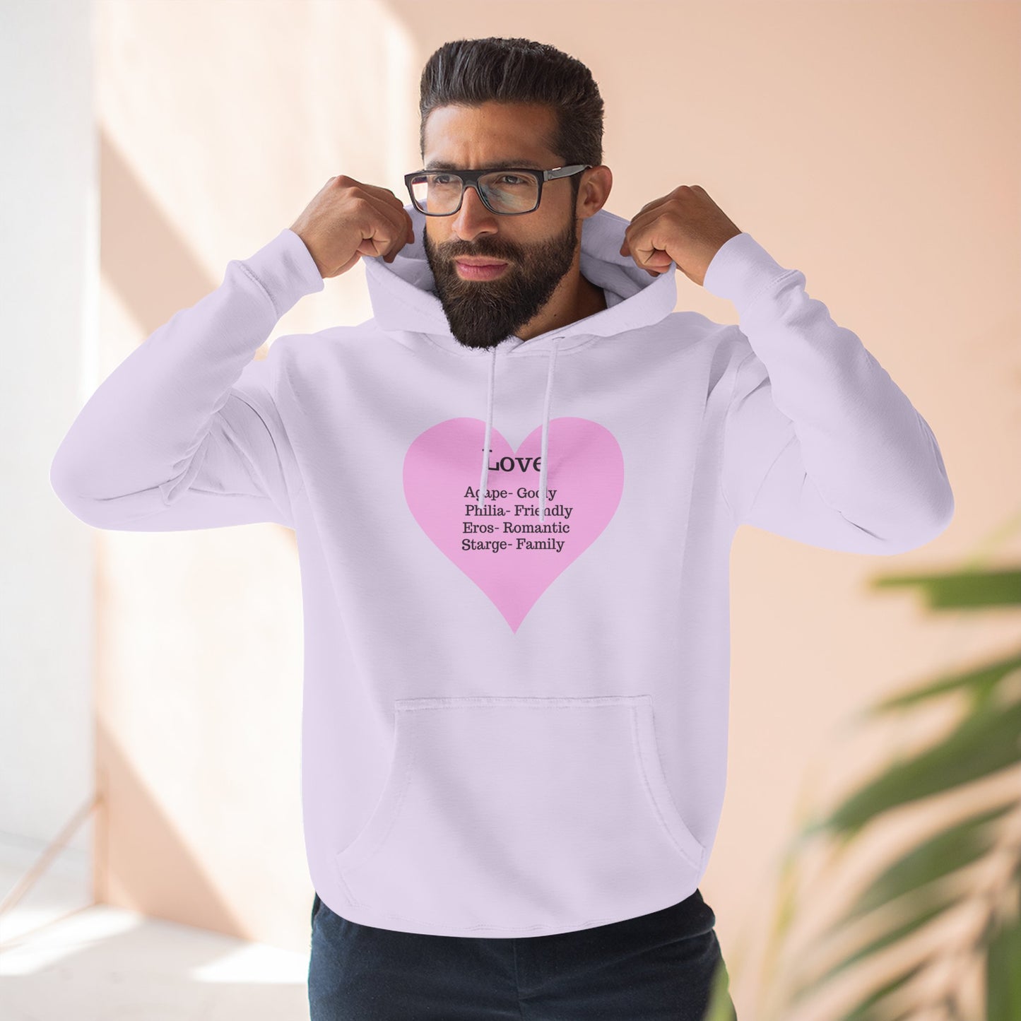 Cozy Heartfelt Love Fleece Hoodie | Soft Three-Panel Everyday Comfort