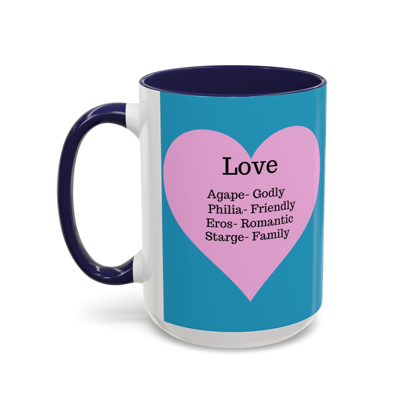 Charming Heart Accent Coffee Mug (Turquoise)