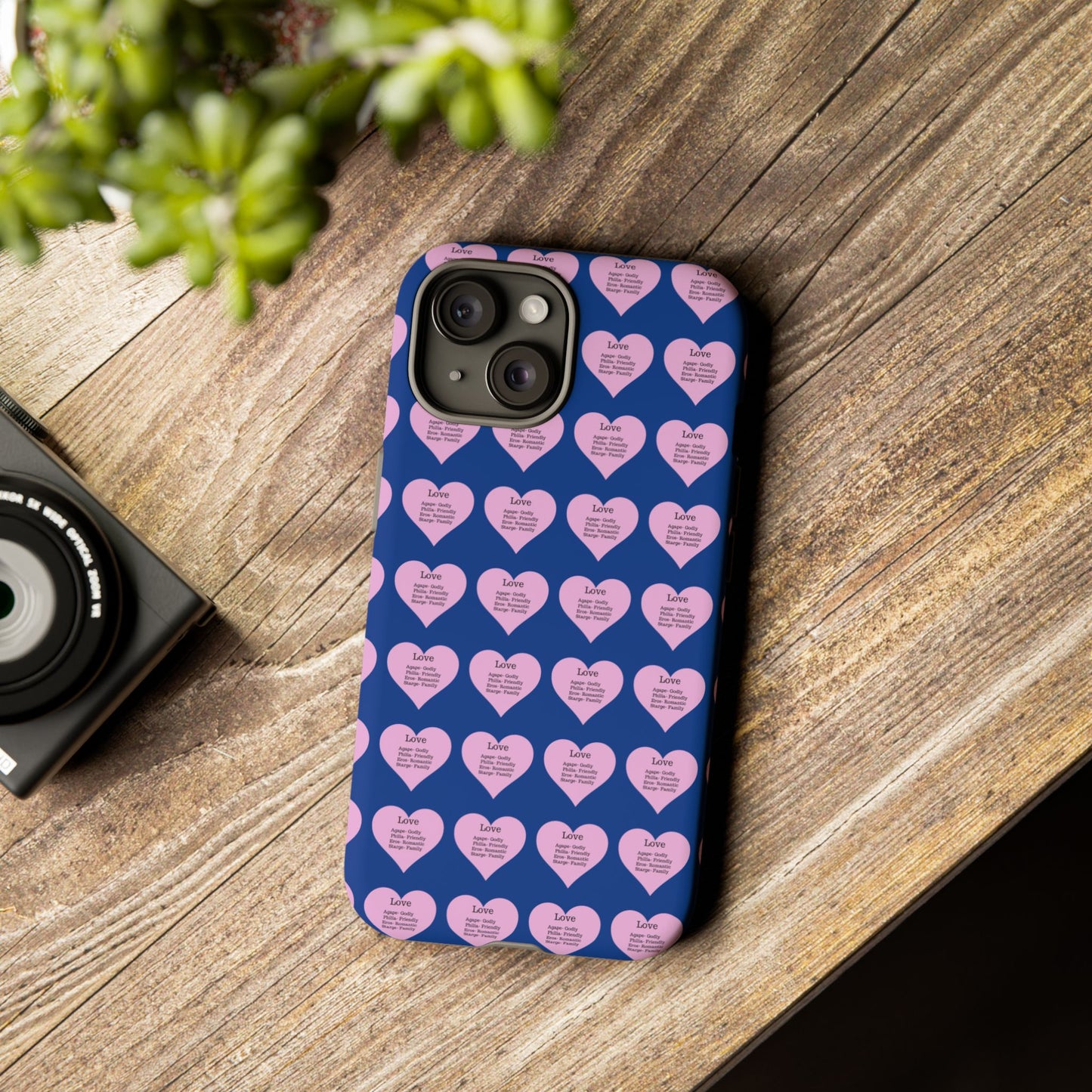 Hearts-A-Flutter Phone Case (iPhone, Google Pixel)(Dark blue)