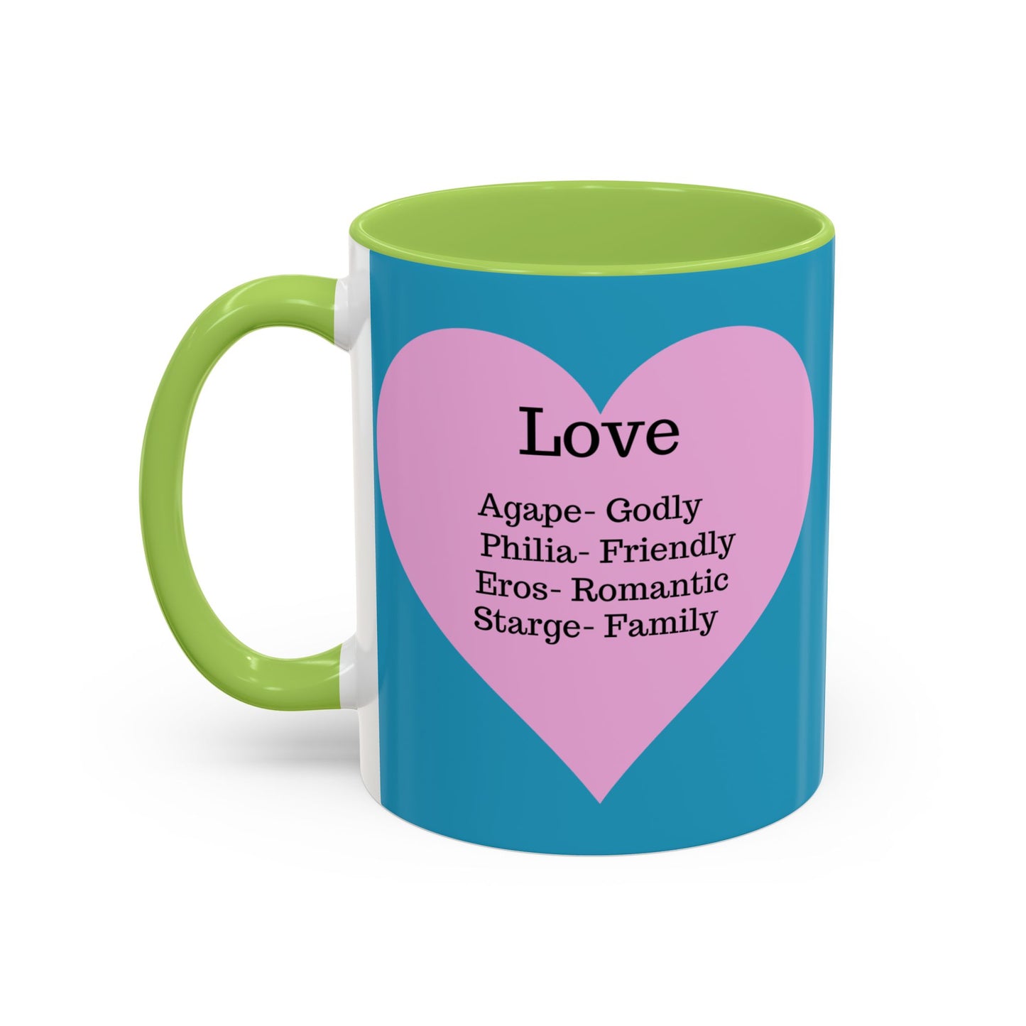 Charming Heart Accent Coffee Mug (Turquoise)