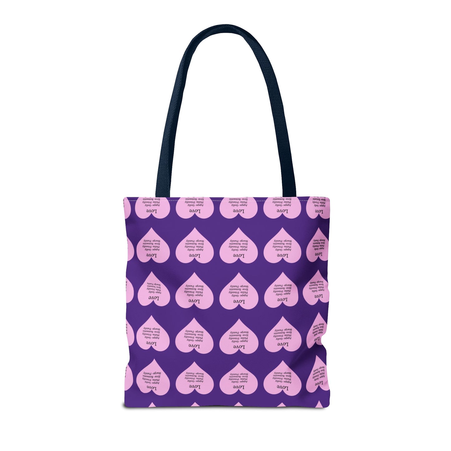 Pink Hearts Tote Bag (Purple)