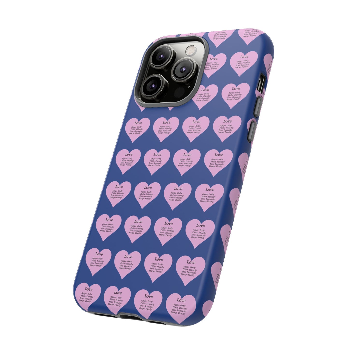 Hearts-A-Flutter Phone Case (iPhone, Google Pixel)(Dark blue)