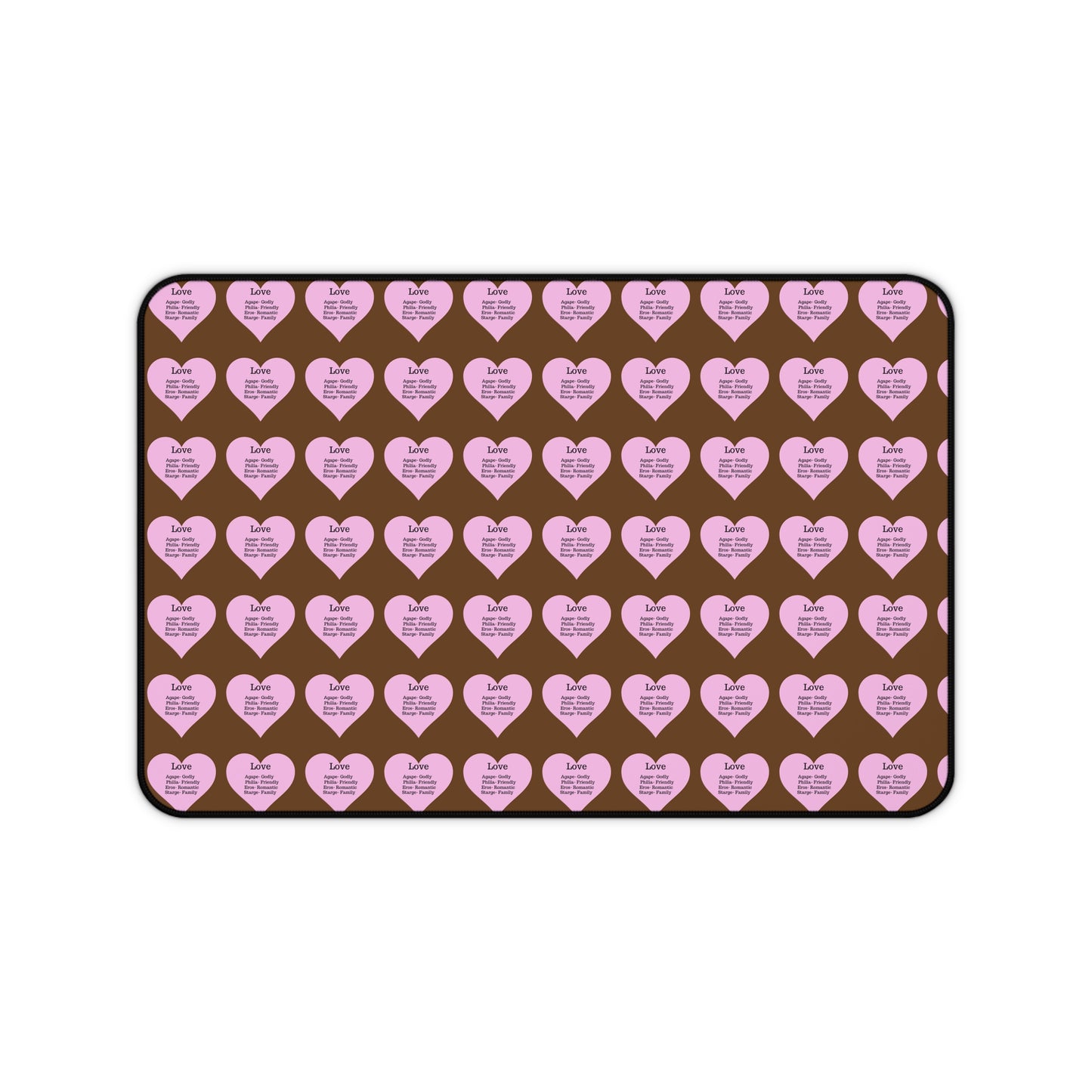 Love Hearts Desk Mat (Brown)