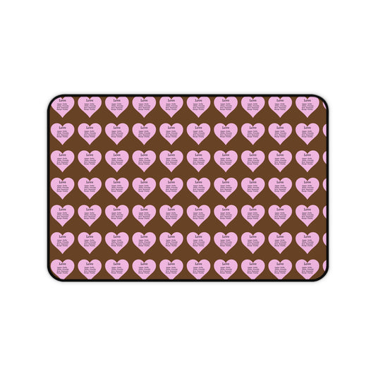 Love Hearts Desk Mat (Brown)