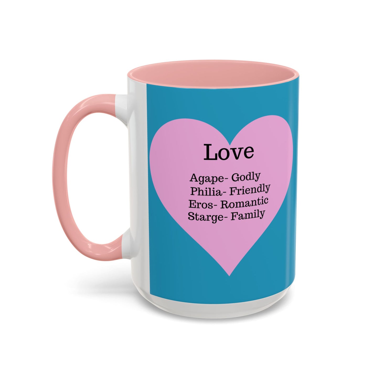 Charming Heart Accent Coffee Mug (Turquoise)