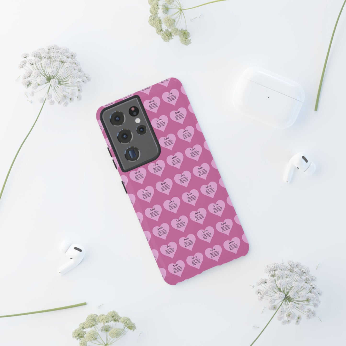 Hearts-A-Flutter Phone Case (Samsung)(Light pink)