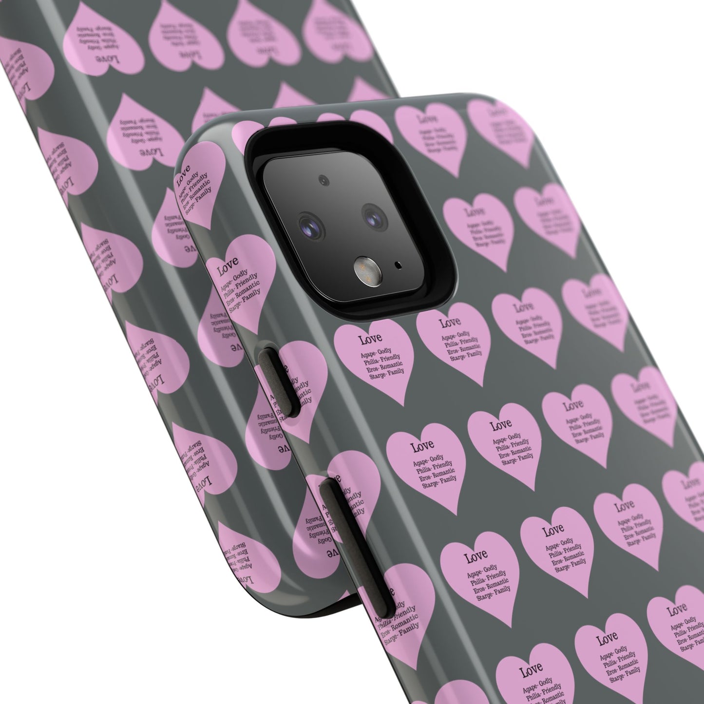 Hearts-A-Flutter Phone Case (iPhone, Google Pixel)(Dark grey)