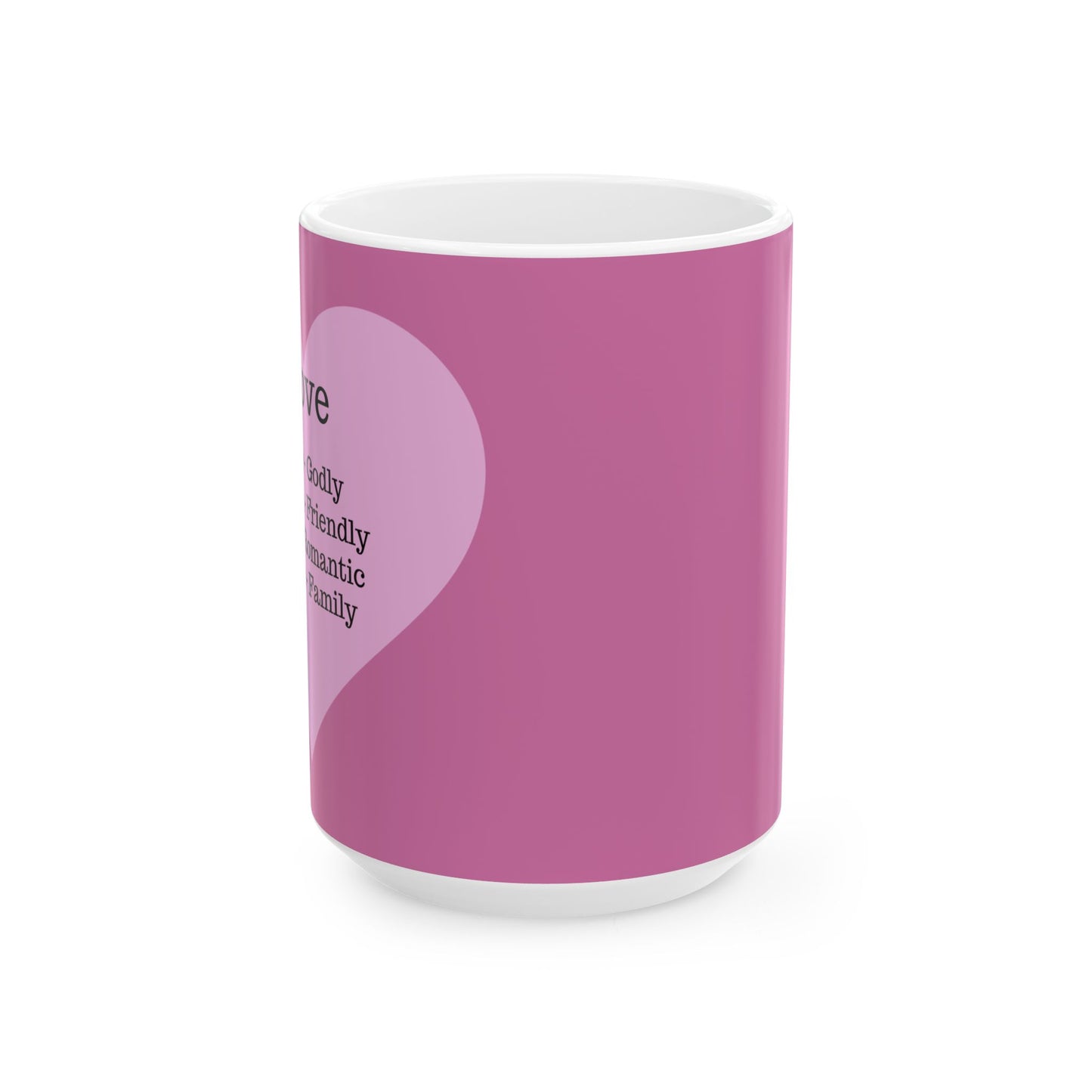Charming Heart Ceramic Coffee Mug (Light pink)