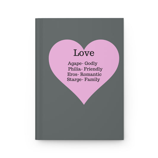 Charming Heart Hardcover Journal - Lined Pages (Dark grey)