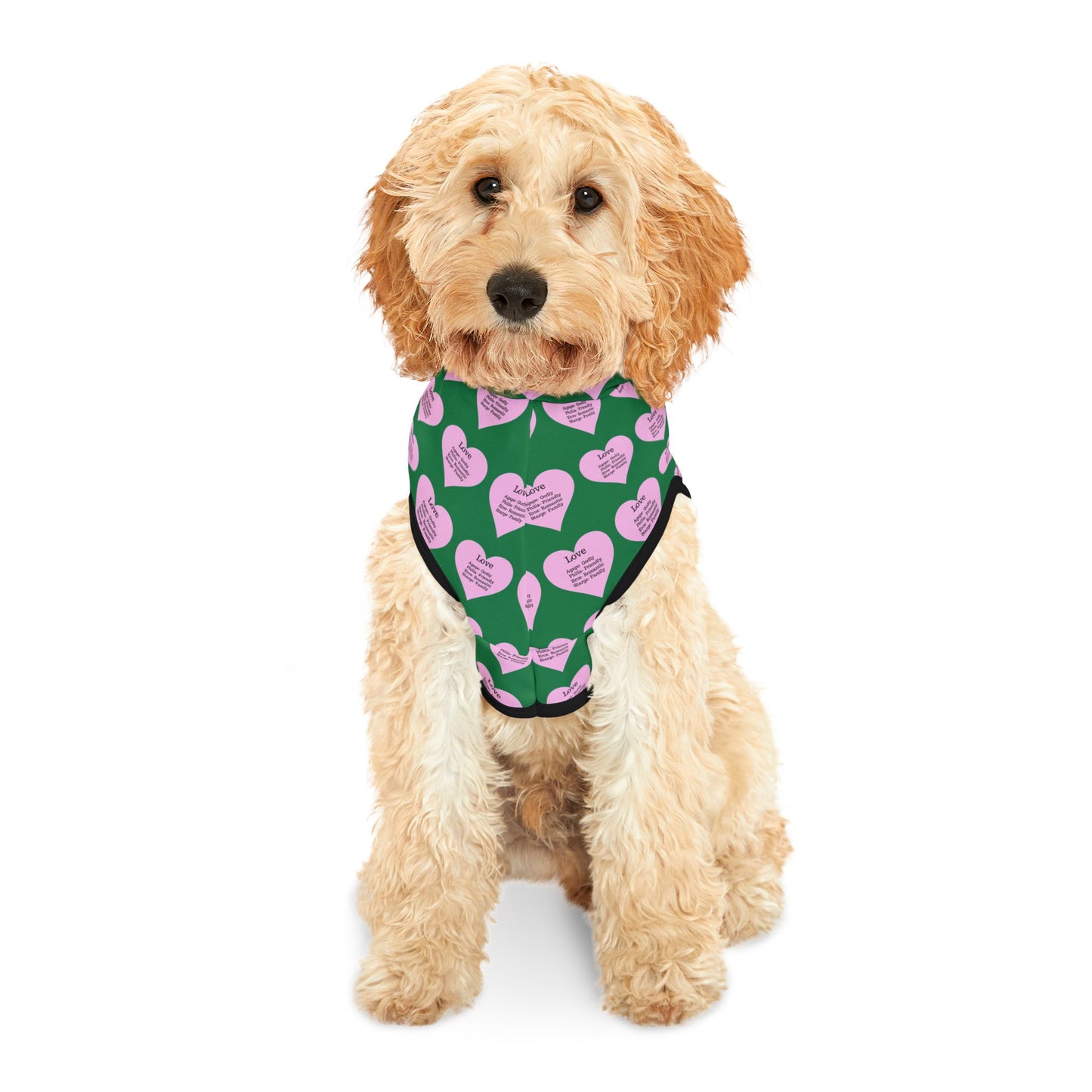 Charming Heart Pet Hoodie Pattern (Dark green)
