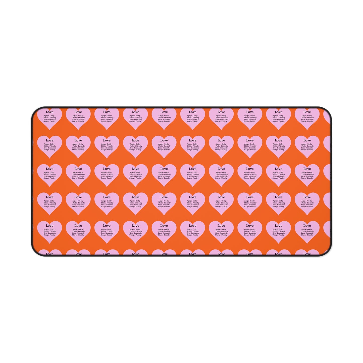 Love Hearts Desk Mat (Orange)